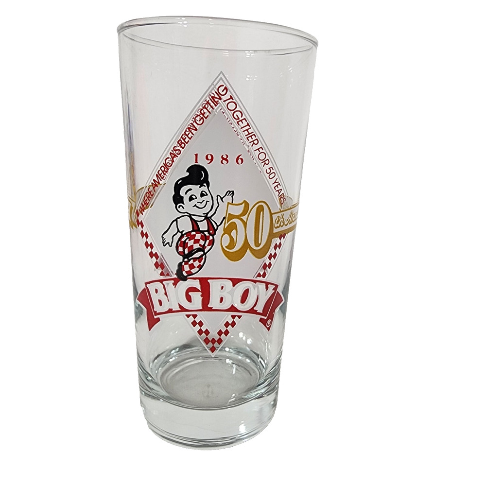 Vintage Big Boy 50th Anniversary 1936-1986 Collector’s Glass Tumbler 12 oz